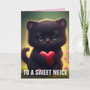 SWEET NEICE CAT BIRTHDAY CARD