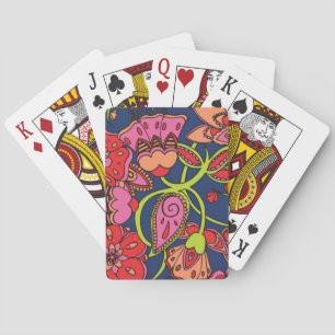 Sweet Neon Floral Playing Cards