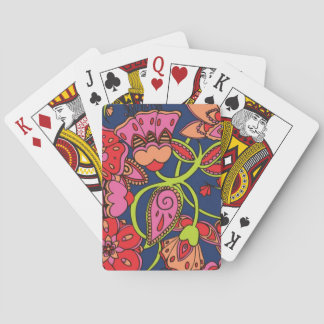 Sweet Neon Floral Playing Cards