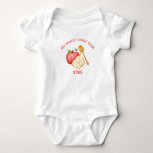 Sweet New Year Rosh Hashanah Apples & Honey  Baby Bodysuit