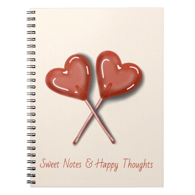 Sweet Notes & Thoughts Heart Lollipop Notebook (Front)