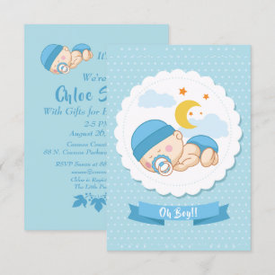 Sweet "Oh Boy" Baby Shower Invitation
