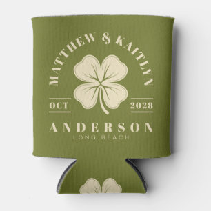 Sweet Olive Irish Lucky Clover Wedding Crest Can Cooler