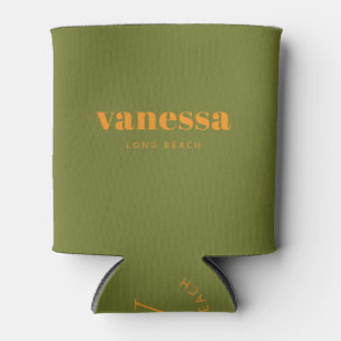 Sweet Olive Minimal Modern Classic Name Can Cooler