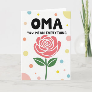 Sweet Oma Rose Illustration Card