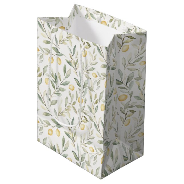Sweet On You Lemons Wedding Medium Gift Bag (Front Angled)