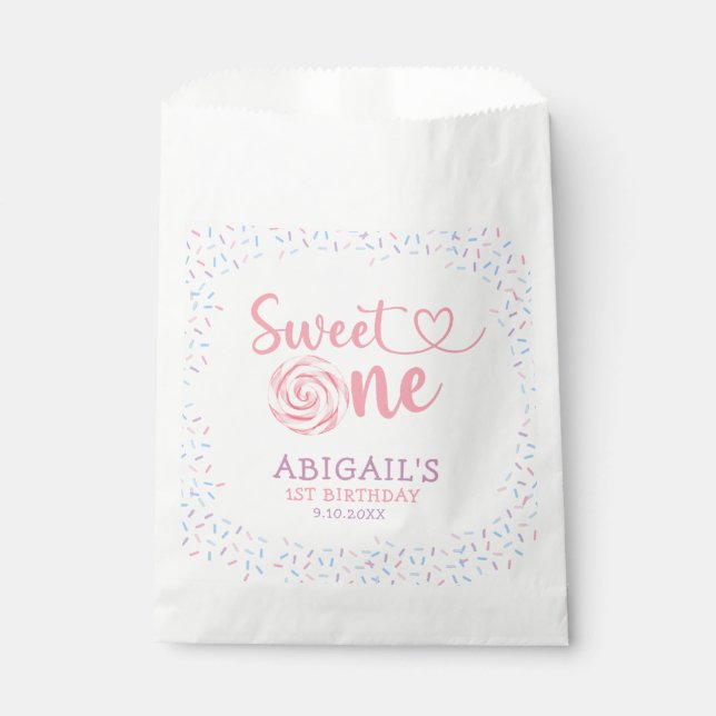 "SWEET ONE" 1ST BIRTHDAY Favour Bags (Front)