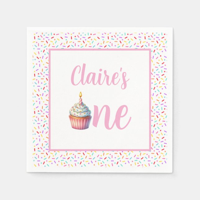 Sweet One 1st Birthday Napkin (Front)