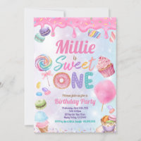 Sweet One 1st Birthday Party Pink Pastel Sprinkle 