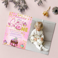 Sweet One 1st Birthday Pink Faux Glitter Photo