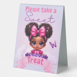 Sweet ONE Afro Puff Baby Girl Purple Sweet Treat