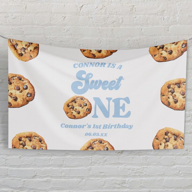 Sweet One Cookies and Milk 1st Birthday Party Banner (Creator Uploaded)