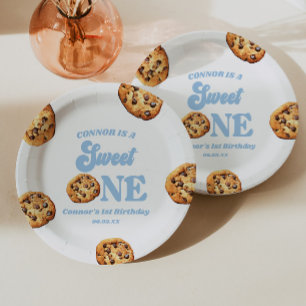 Sweet One Cookies and Milk 1st Birthday Party Paper Plate