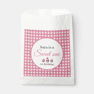 Sweet One Cupcake for 1st Birthday Girl Party Favour Bags