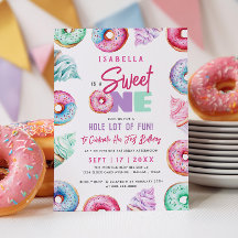 Sweet One Cute Doughnuts Girl 1st Birthday Party