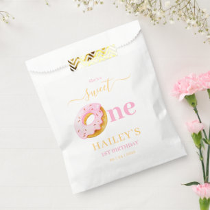 Sweet One Donuts Birthday Invitation, Girls 1st Favour Bags
