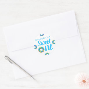 Sweet One Doughnut 1st Birthday Classic Round Sticker