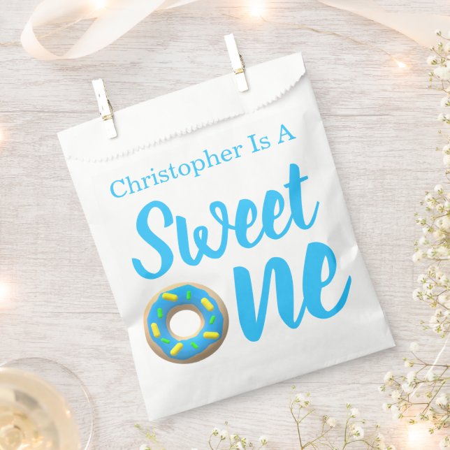 Sweet One Doughnut 1st Birthday Favour Bags (Clipped)