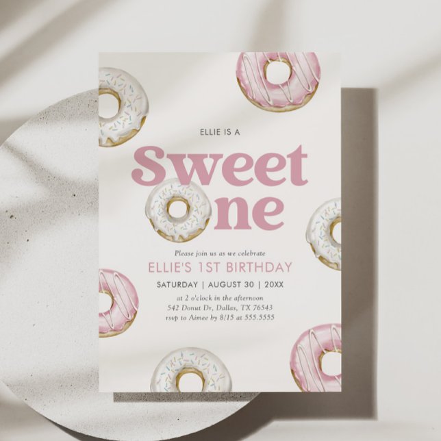 Sweet One Doughnut 1st Birthday Invitation (Creator Uploaded)