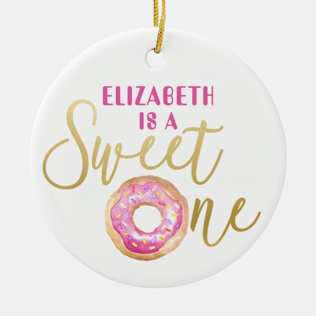 Sweet One Doughnut 1st Birthday Ornament (Front)