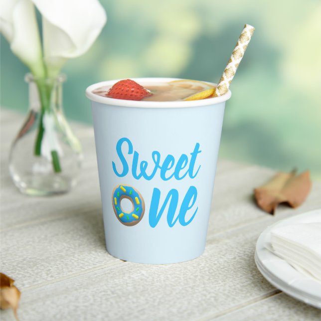 Sweet One Doughnut 1st Birthday Paper Cups (Insitu)