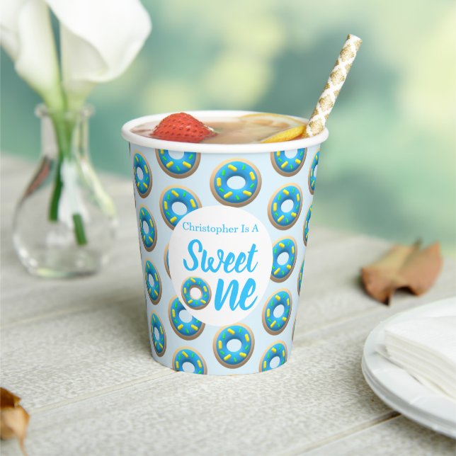 Sweet One Doughnut 1st Birthday Paper Cups (Insitu)