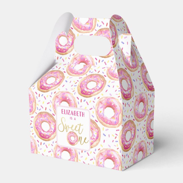 Sweet One Doughnut 1st Birthday Treat Favours Favour Box (Front Side)
