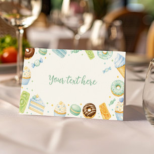 Sweet One Doughnut Birthday Party Food Tent Place Card