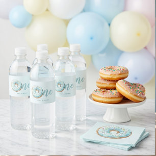 Sweet One Doughnut Birthday  Water Bottle Label