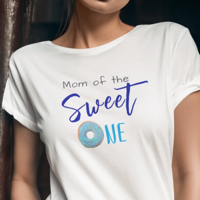 Sweet One Doughnut Blue 1st Birthday Party Mum T-Shirt (Creator Uploaded)
