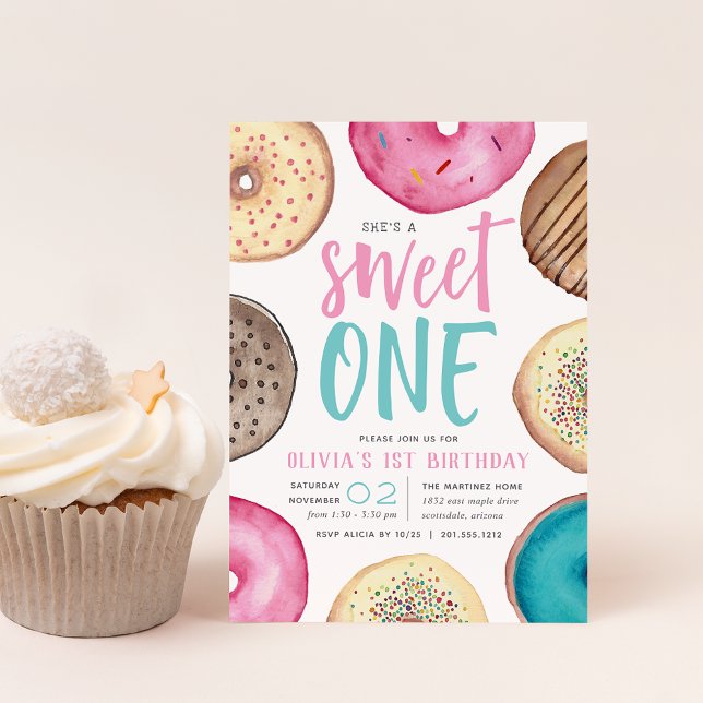 Sweet One | Doughnut First Birthday Party Invitation (Creator Uploaded)