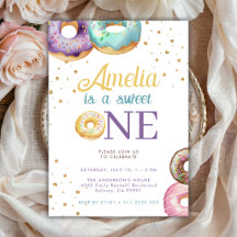 Sweet One Doughnut Gold Sprinkle 1st Birthday 