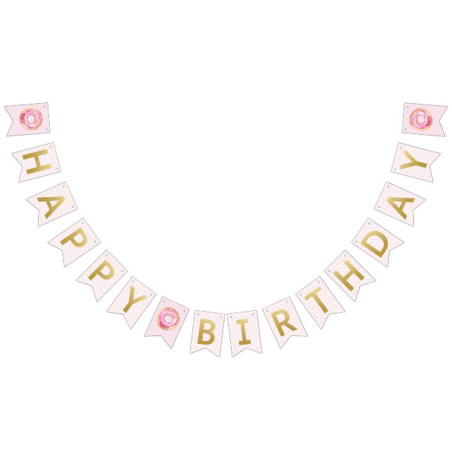 Sweet One Doughnut Happy Birthday Banner (All)