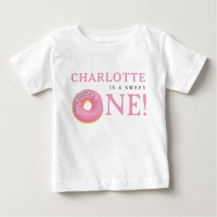 Sweet One Doughnut Pink 1st First Birthday Party Baby T-Shirt