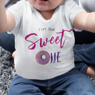 Sweet One Doughnut Pink Girl 1st Birthday Party Baby T-Shirt