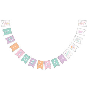Sweet One First Birthday Custom Bunting Flags
