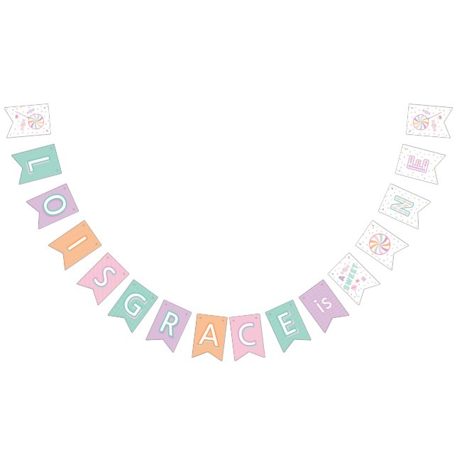 Sweet One First Birthday Custom Bunting Flags (All)