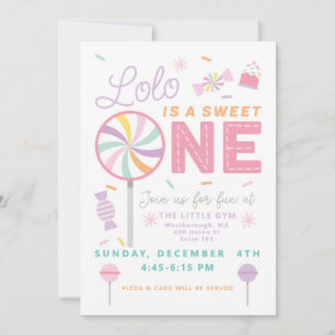 Sweet One First Birthday customizable Invitation