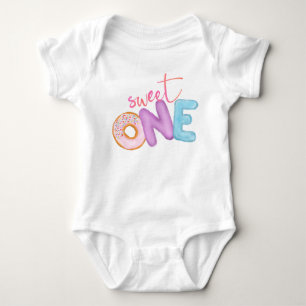 Sweet One First Birthday Girl Doughnut Theme Cute  Baby Bodysuit