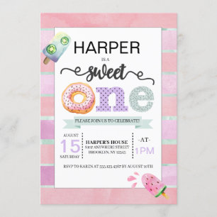 Sweet One First Birthday Invitation