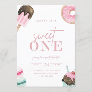 Sweet One First Birthday Invitation