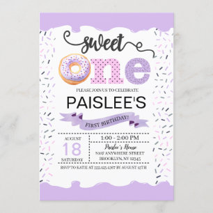 Sweet One First Birthday Invitation