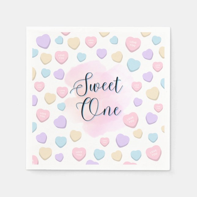 Sweet One First Birthday Napkins (Front)