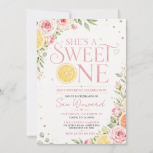 Sweet One First Birthday Party Invitation
