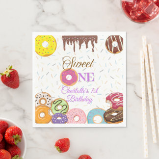 Sweet One First Birthday Party Napkins | Customise