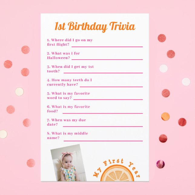 Sweet One First Birthday Trivia Game (Creator Uploaded)