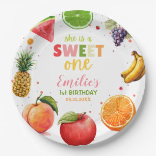 Sweet One Fruit 1st Birthday Bash, Summer Party Paper Plate