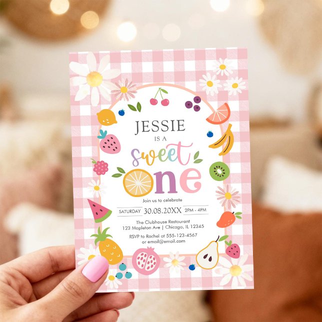 Sweet One Fruit 1st Birthday Invitation (Creator Uploaded)