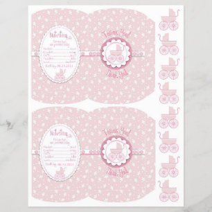 Sweet One Girl Mini Puff Box Template Flyer