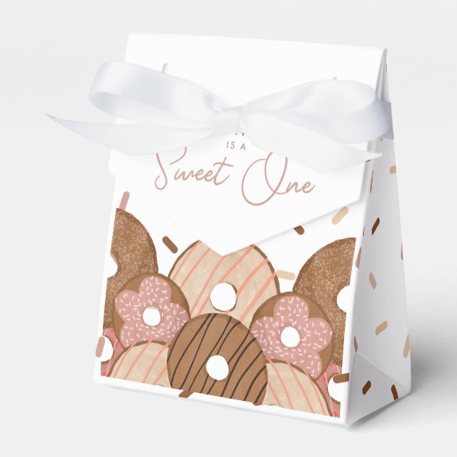 Sweet One Girls Doughnut Birthday Favour Box (Front Side)